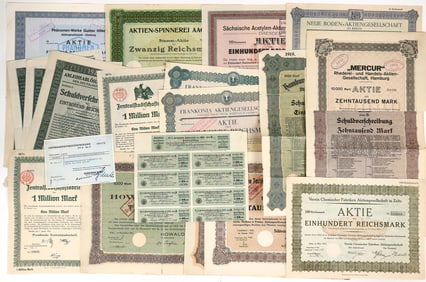 German Bonds, Debt and Stock Certifcates Collection. [185737]