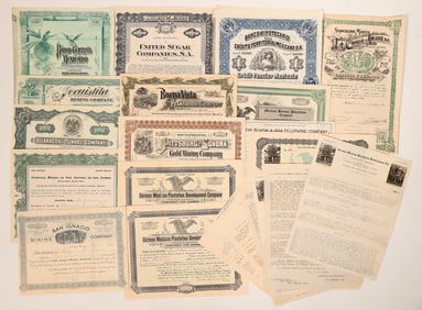 Mexican/South American  Stock and Bond Certificates 1882-1923 [183505]