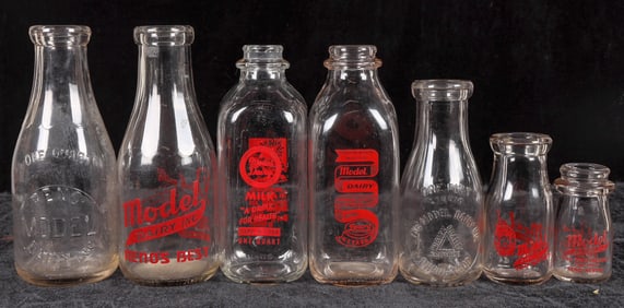Model Dairy Bottles, 8 Different [195424]