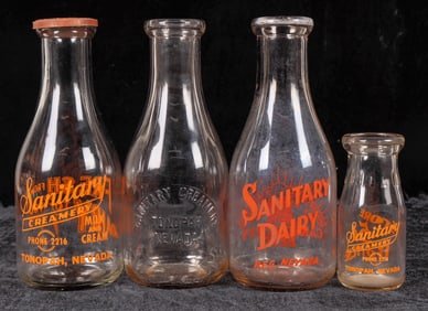 Sanitary Creamery, 4 Different Milk Bottles [195422]