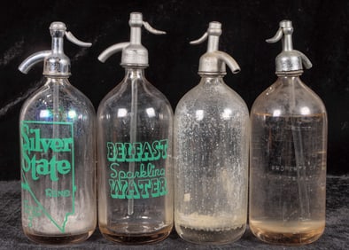 Western Seltzer Bottles, 4 Different [195395]