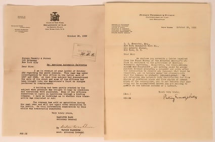 Fraudulent Auto Stocks Correspondence 1929 (2) [113627]