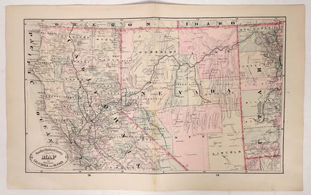 Railroad Map of Northern California and Nevada c.1885 [191743]