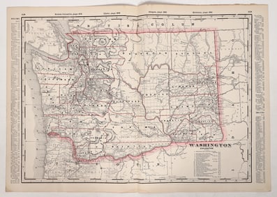 Washington State Counties Railroad Map, c. 1880s-1910s [193205]