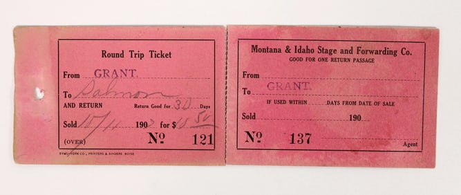 Rare Montana/Idaho Stagecoach Tickets [193600]