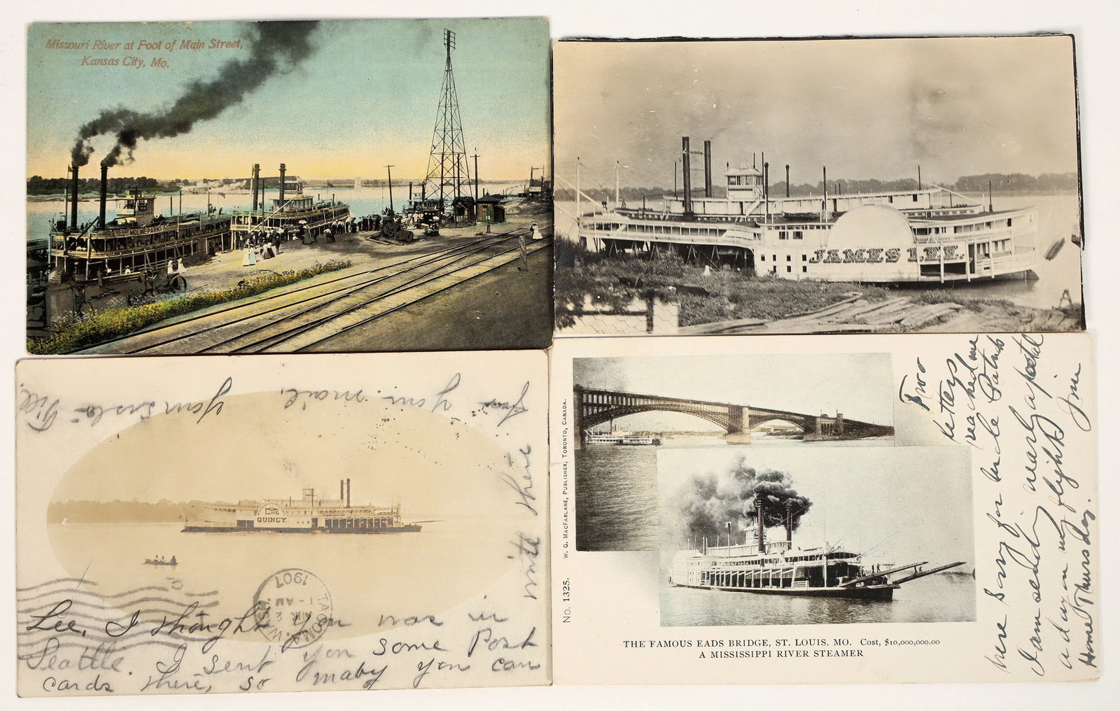 Mississippi River Steamer Postcards & Photo (4) [197596] (1 of 1)