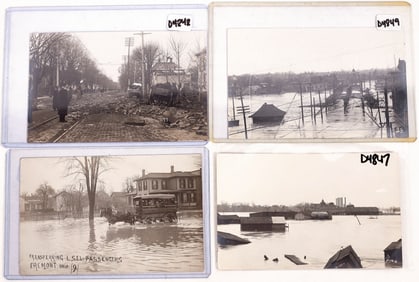Fremont Flood Cards, 4 Postcards, c. 1913 [187307]