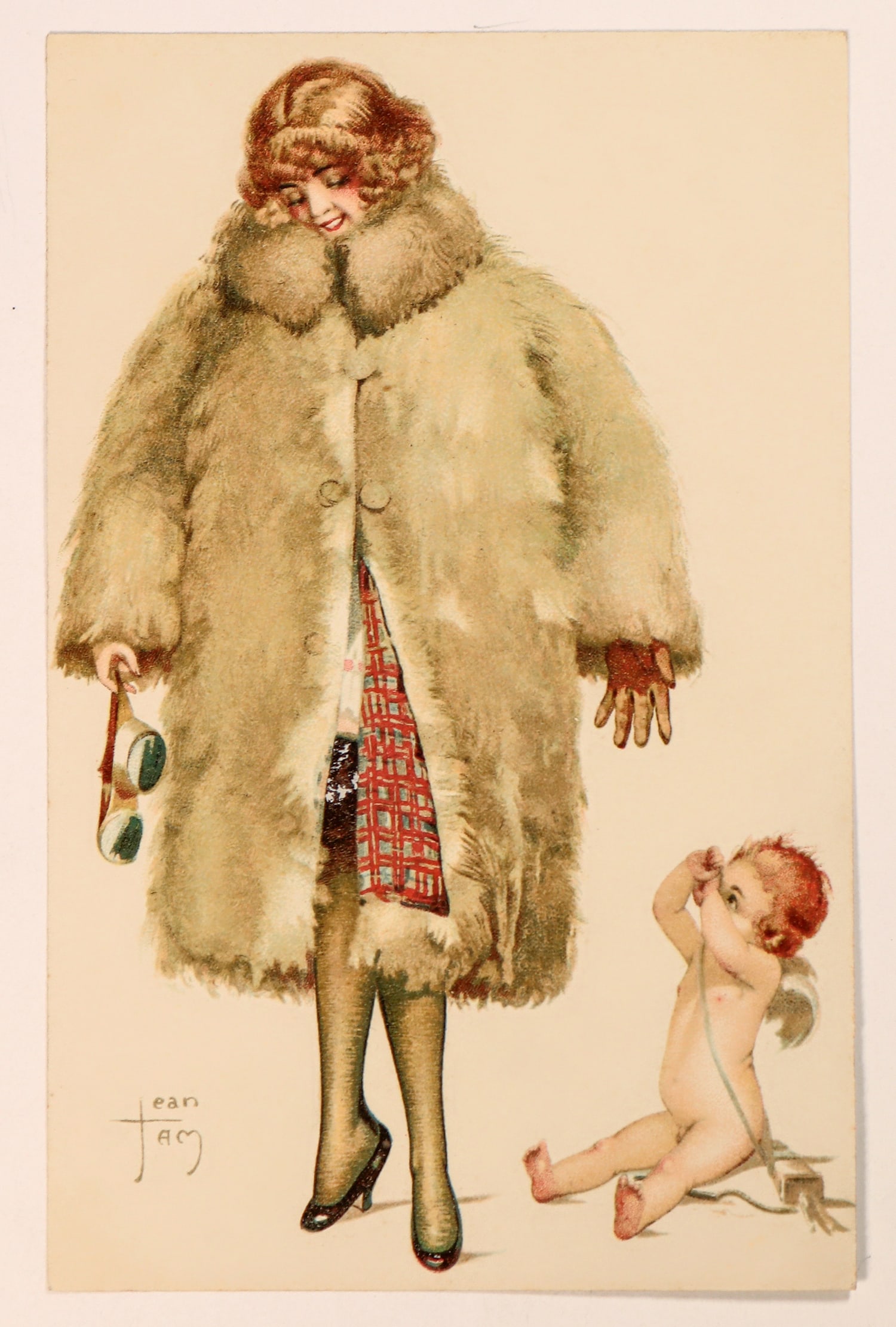 Art Nouveau Postcard by Jean Tam [185392]: 1 Art Nouveau postcard with a lady and child by Jean Tam.^Date: Country(if not USA): State: City: Provenance: