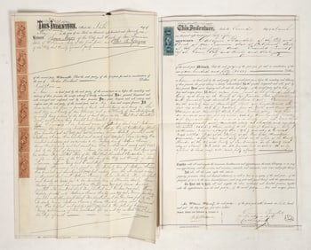 San Francisco Land Deeds with Rare Adhesive Revenue Usages, 1868-71 [197739]