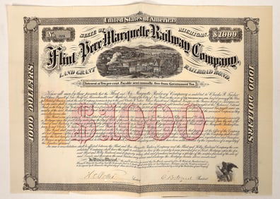 Pere Marquette Railway Bond with 3 RN's, Rare [192038]