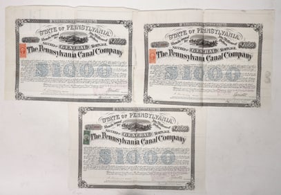 Pennsylvania Canal Bonds, with 6 Adhesive RN's [192739]