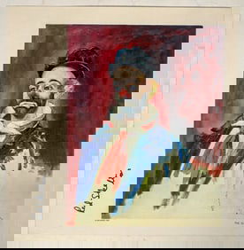 Red Skeleton Signed "The Clown" Print and Candice Bergen Print [197296]