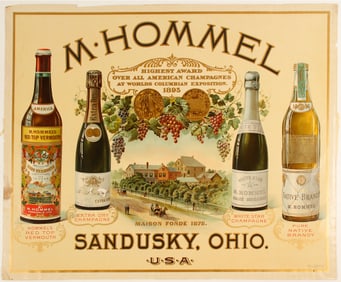 Hommel Lithograph: Wine Advertising Artwork  1893 [78974]