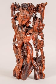 Carved Wood Bali Woman [193507]
