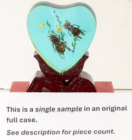 Insects & Crustacean Encased in Resin Heart  (15) [196260]