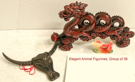 Elegant Animal Figurines, Group of 39 [195936]