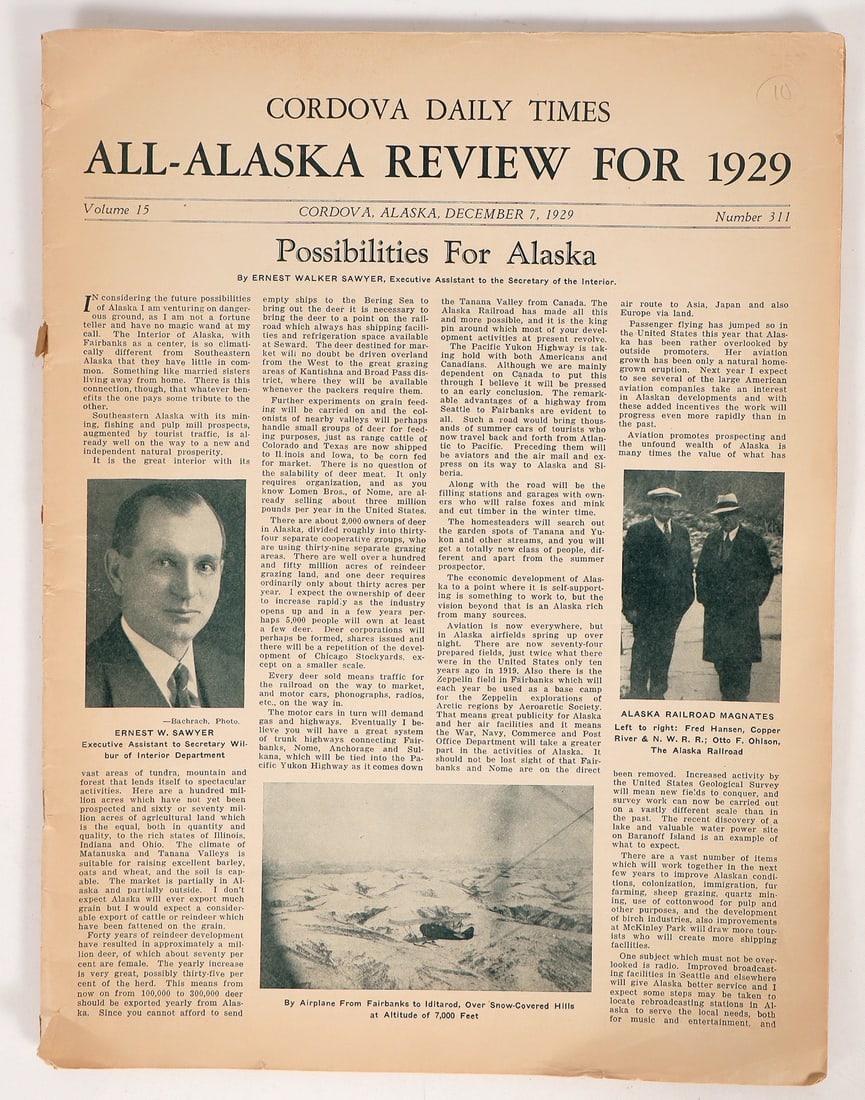 Vintage Alaskan Newspaper, 1929 [195053]