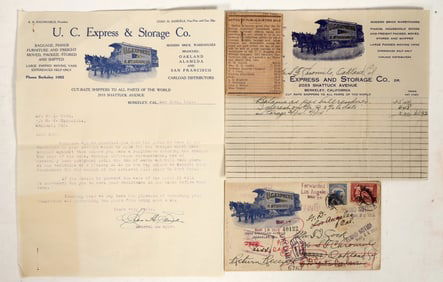 UC Express & Storage Co. Pictorial Letterhead & Ad Cover, 1914 [197575]