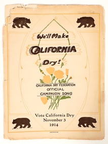 California Pro-Prohibition Songbook, 1914 [197595]