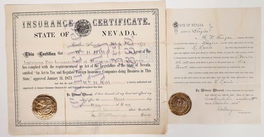 Carson City Legal Docs Pair, 1879-1886 [195007]
