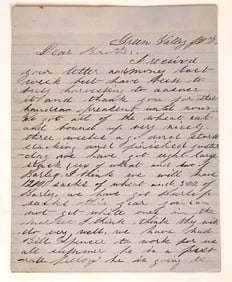 Wheat  and Barley Letter, 1865, Green Valley/Austin Nevada [178097]