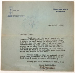 Letter Signed by Conservationist [187321]
