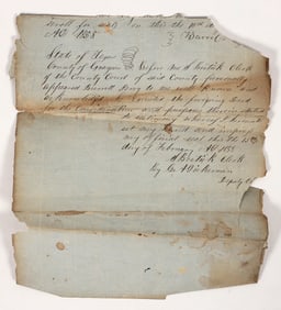 State of Texas 1858 County Clerk Partial Document [193610]