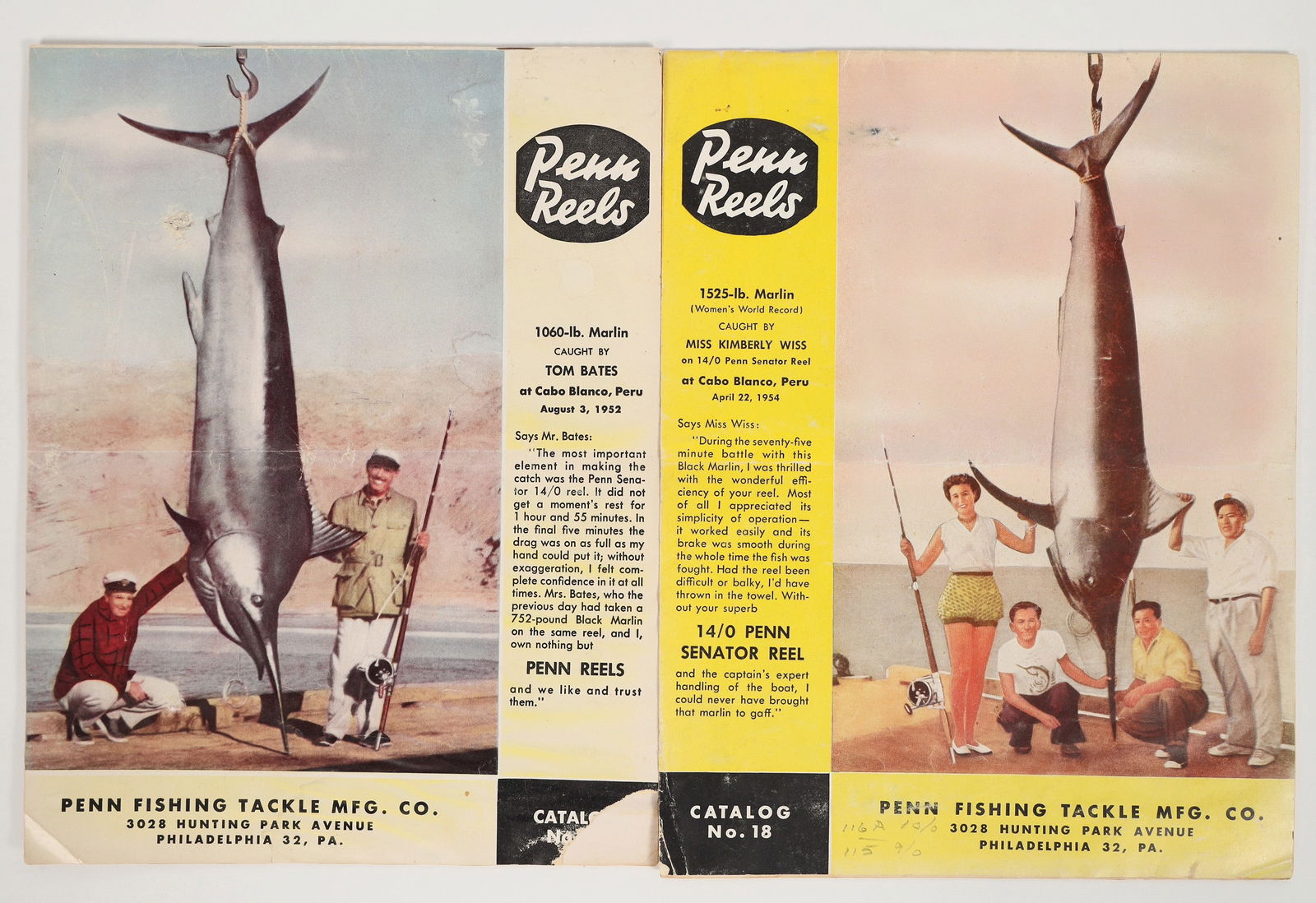 Fishing: Two Different Penn Reels Catalog, 1953 and 1955 [197874] (1 of 2)