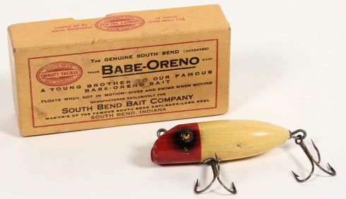 Fishing: South Bend Babe-Oreno Glass-Eyed Wood Lure in Box [197882]