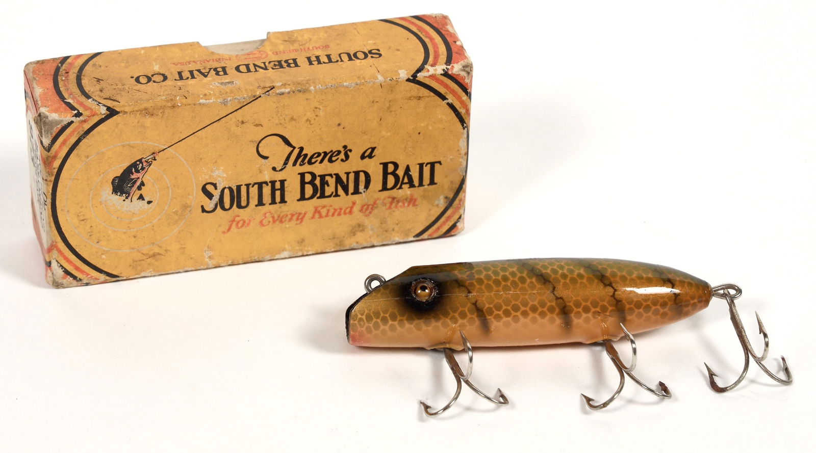 Fishing: South Bend Babe-Oreno Glass-Eyed Wood Lure in Box [197883] (1 of 4)