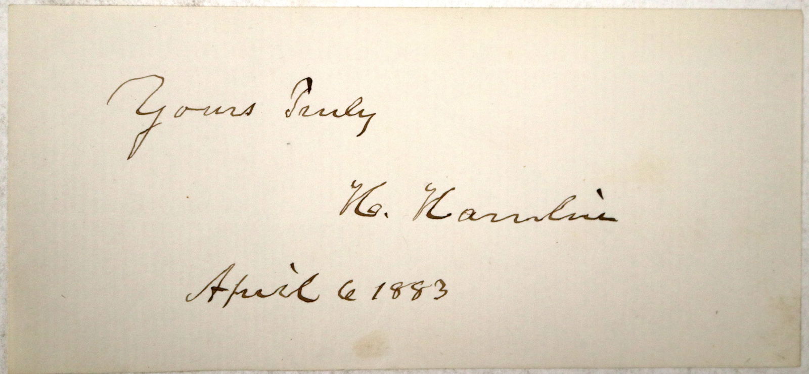 Hannibal Hamlin, US VP, Cut Square Autograph [196684] (1 of 1)