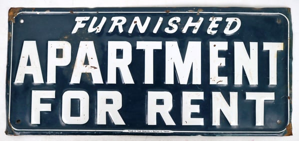 Furnished Apartments For Rent Metal Sign  [197099]