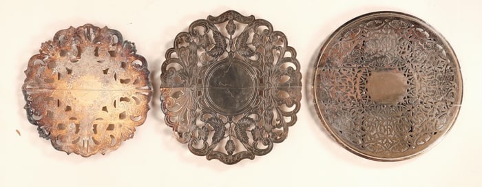 Silver Plate Table Top Serving Platter Trio [183701]