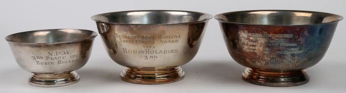 Silver Plate Trophy Bowls, 3 [183808]