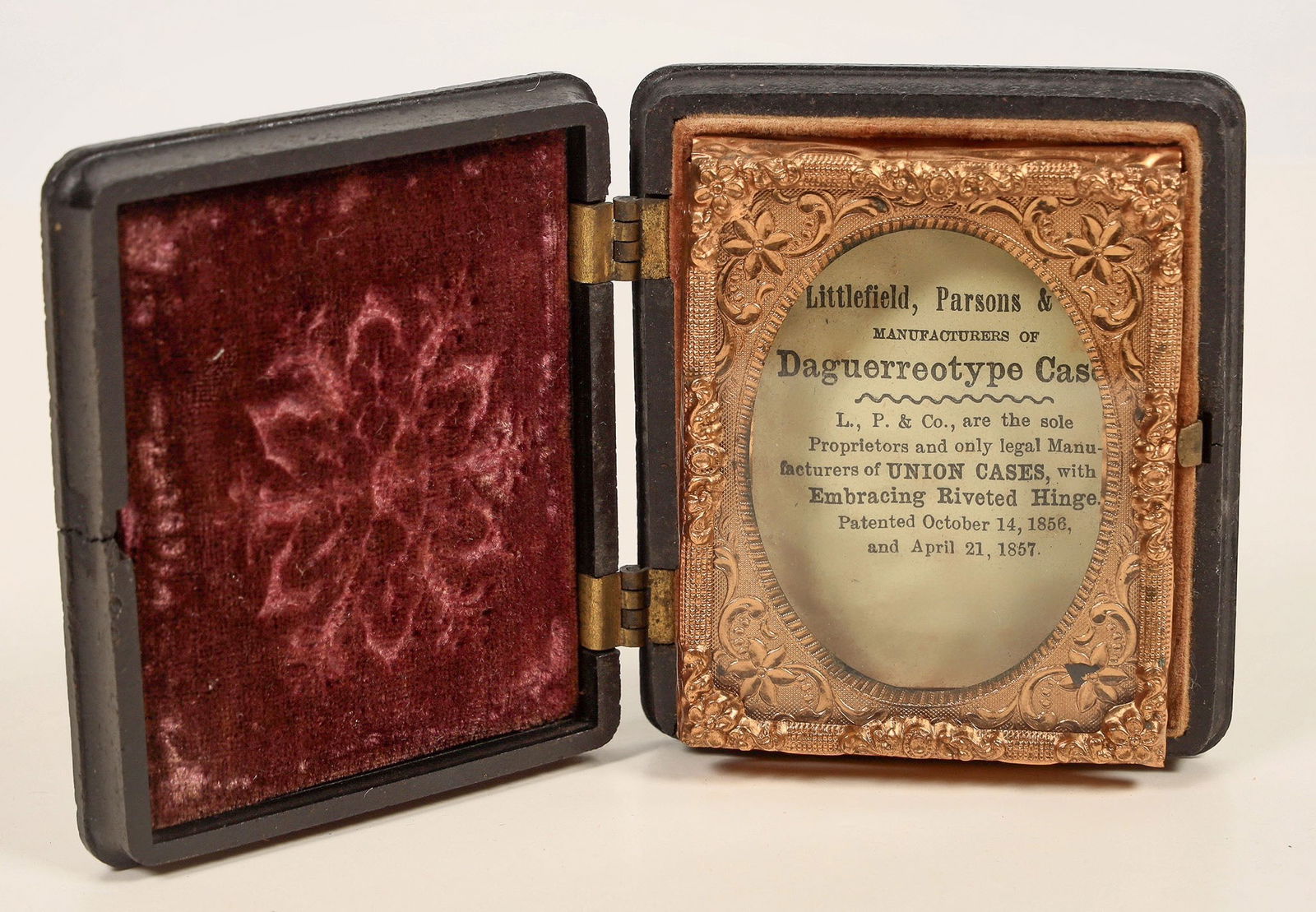 Daguerreotype Case, 1857 Patent [191419] (1 of 2)