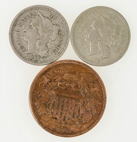 Two and Three Cent Pieces (3) [197844]