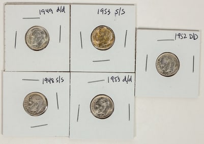 Roosevelt Dimes Double Struck Mintmarks (5) [197855]