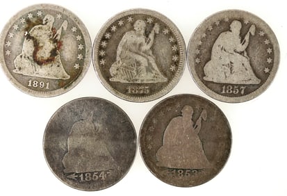 Seated Liberty Quarters (5) [197838]