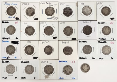 Barber Quarter Collection (23) [197843]