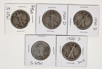 Walking Liberty Half Dollars 1920s (5) [197830]