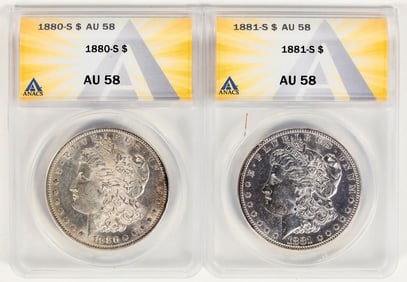 Morgan Dollars AU 58 (2) [197916]