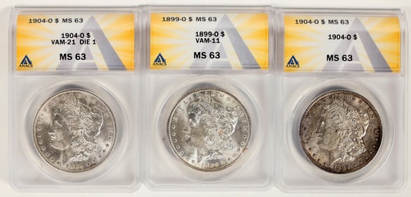 Morgan Dollars MS 63 (3) [197918]