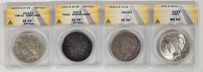 Peace Dollars ANACS Certified (4) [197751]