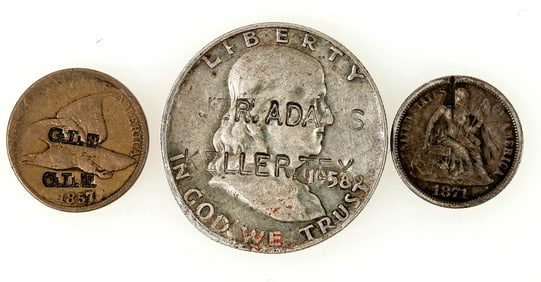 Counterstamps (2) & Love Token [198256]