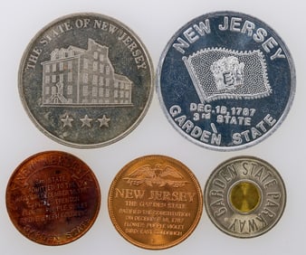 New Jersey Tokens/Medals, Set of 5 [195094]