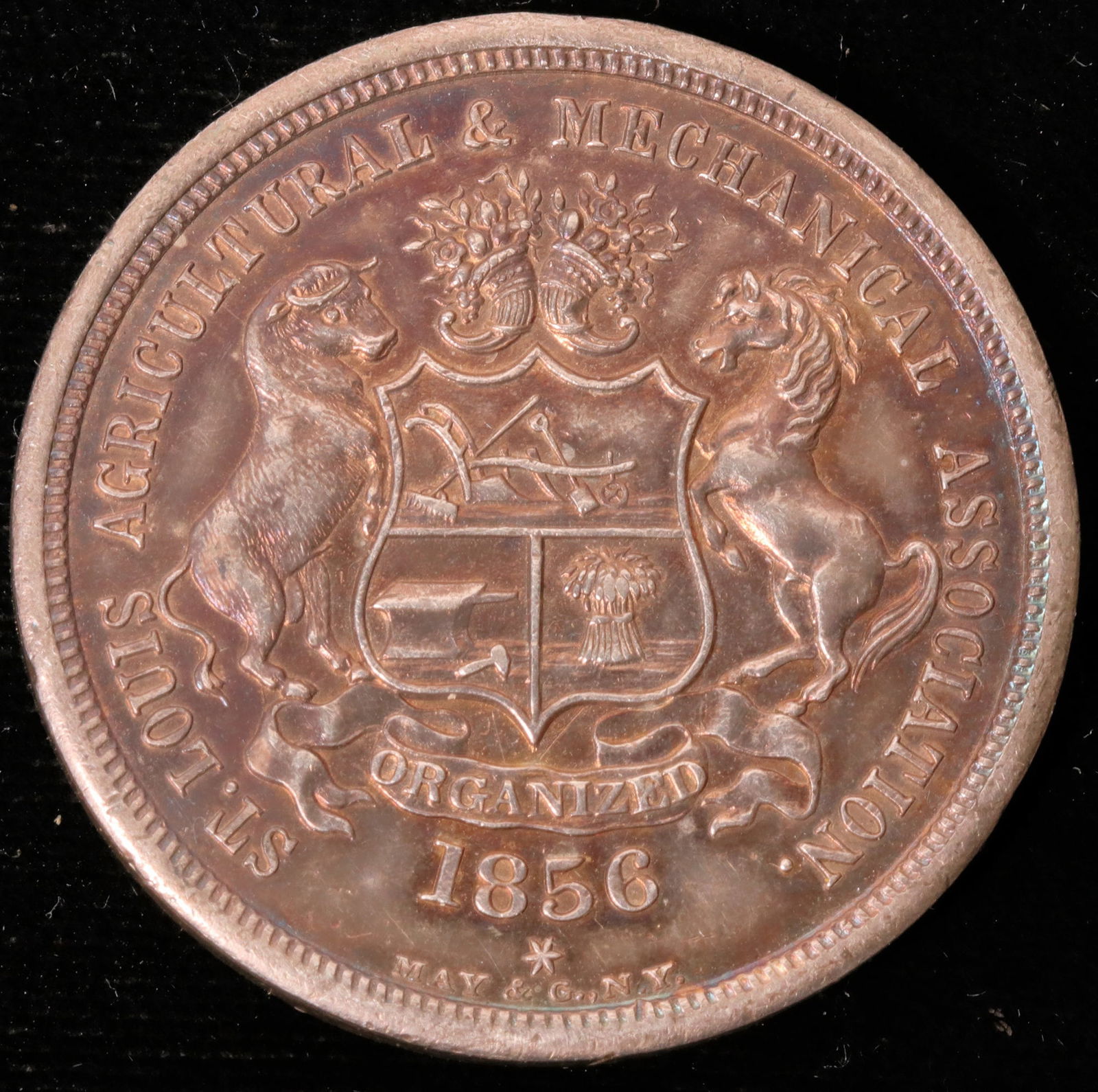 St. Louis Agricultural & Mechanical Silver Medal, 1856 [177295] (1 of 2)