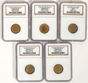 E. B. Wallace Cigar Tokens (5) [197120]