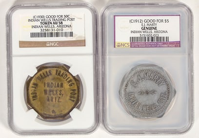 E.J. Marty/ Indian Wells Trading Post Tokens (2) [197149]
