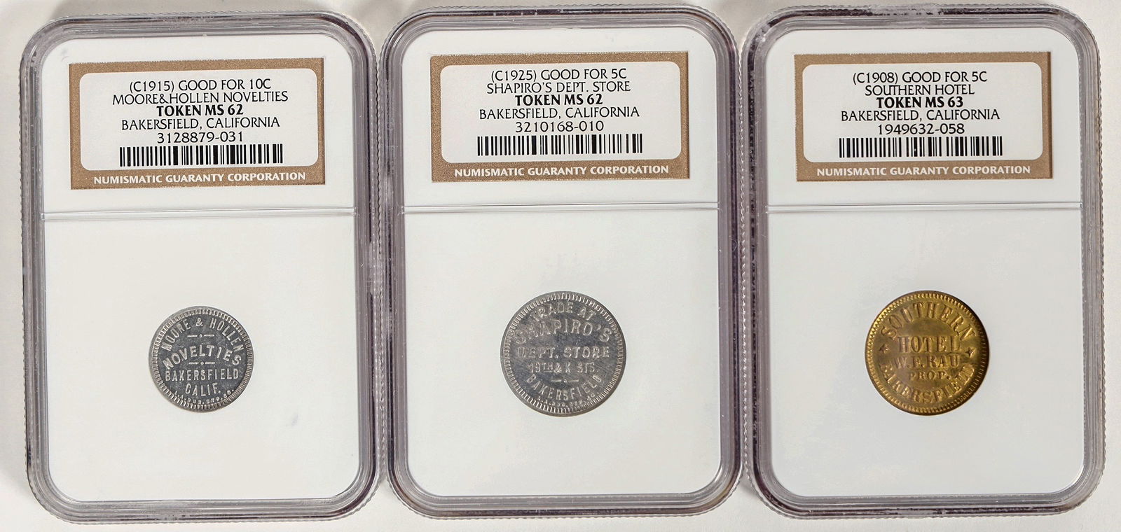 Bakersfield Certified Tokens (3) [197144] (1 of 2)