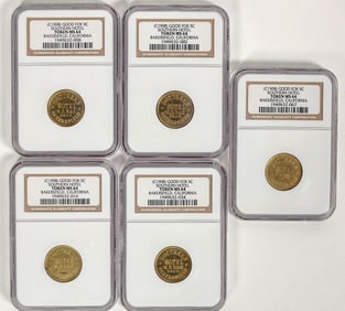 Southern Hotel Tokens: MS 64 (5) [197138]